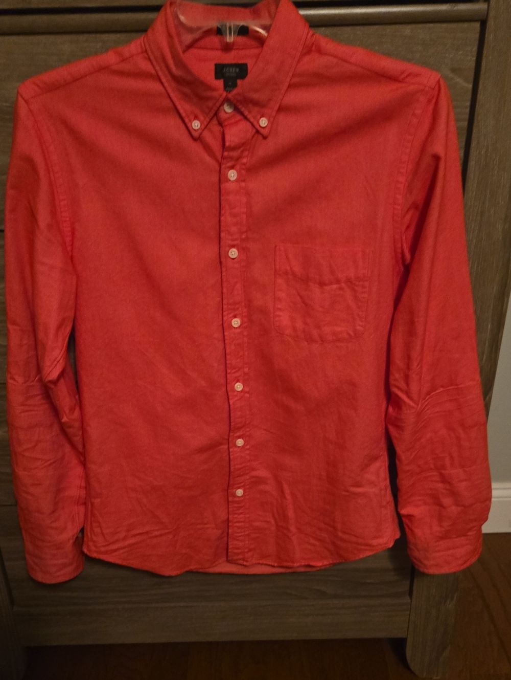 J. Crew Men's Red Button-Down Shirt Slim Fit